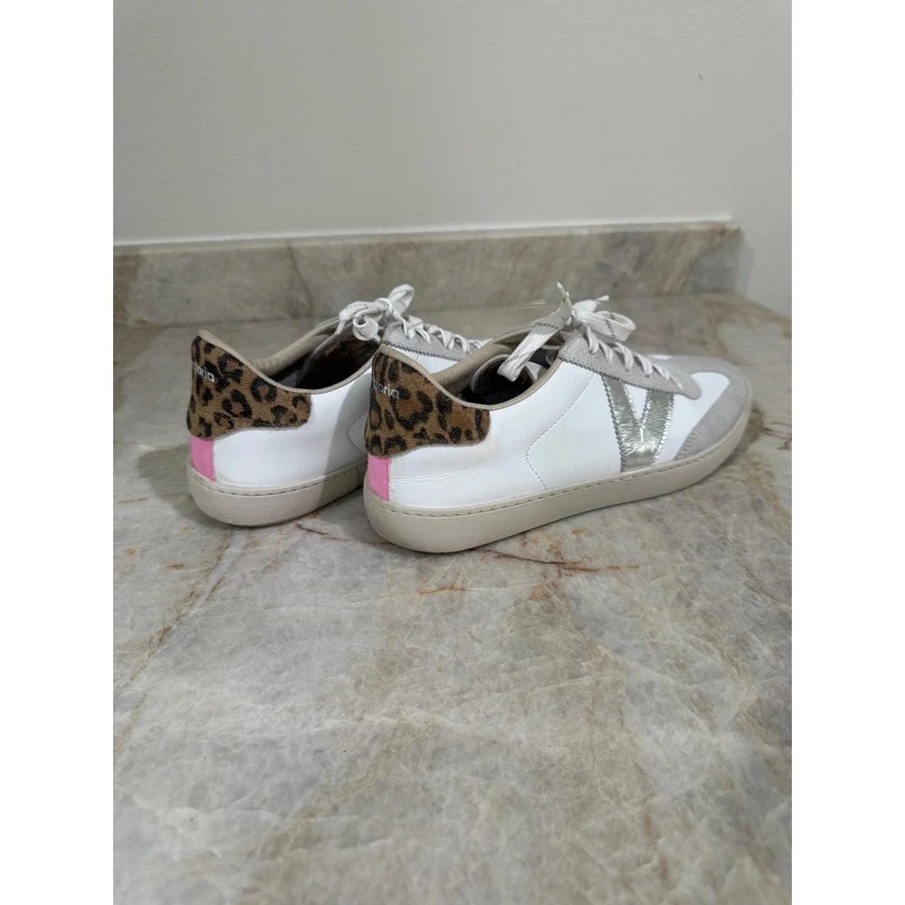 Victoria Berlin Ciclista White Silver Leopard Sneakers Women's 10